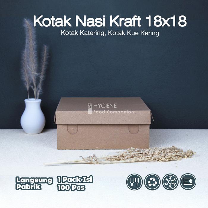 Kotak Nasi Kraft 18x18 Kotak Nasi / Kotak Kue Snack