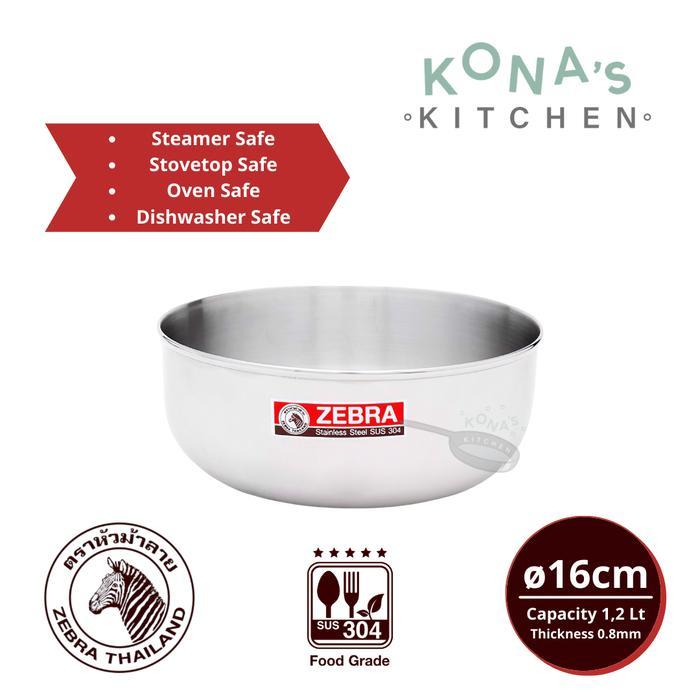 ZEBRA WATER BOWL 16 CM (111016) / MANGKOK STAINLESS