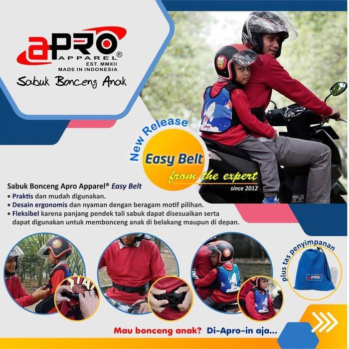 JTTOP SABUK BONCENG ANAK APRO MULTI PLUS BANTALAN LEHER PENGAMAN BONCENGAN GENDONGAN MOTOR DEPAN