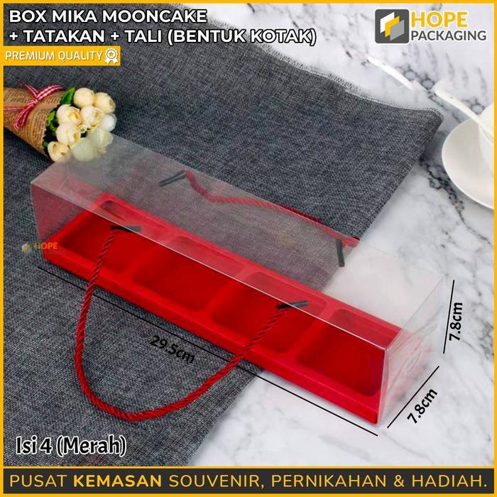 Box Hampers Mika Mooncake + Tatakan Bentuk Kotak / Kotak Kue Nastar / Box Mika Hampers Kue / Kotak