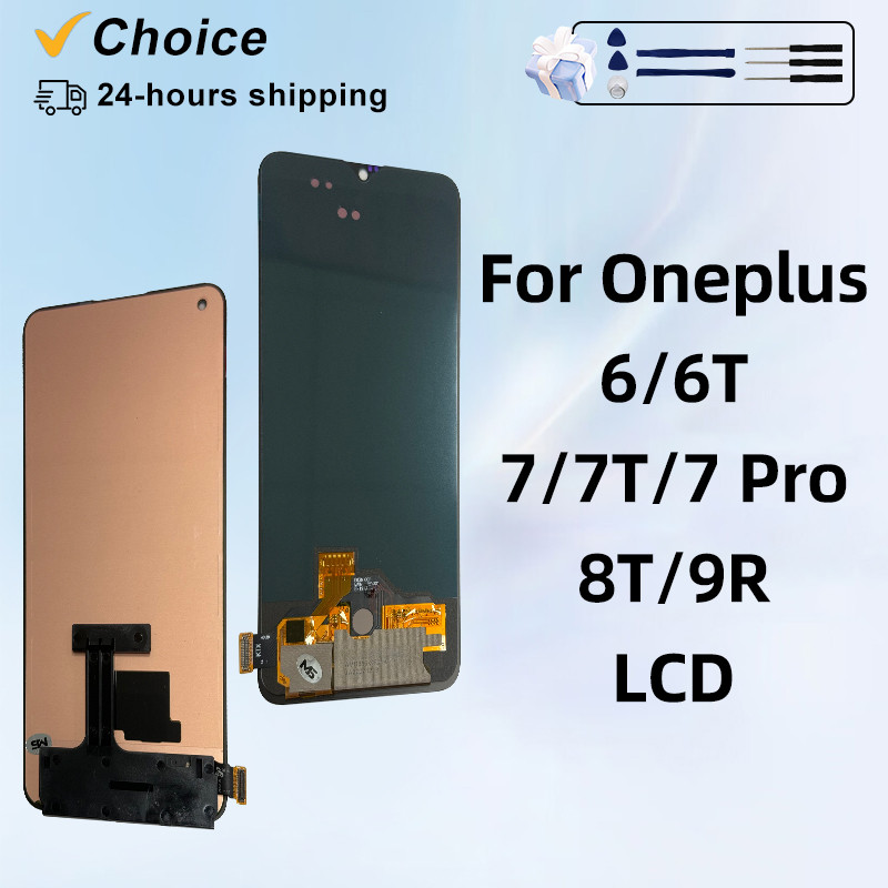 AMOLED For OnePlus 7 LCD 7T Display 1+ 6 6T Touch Screen 7 Pro LCD For Oneplus 8T Display 9R