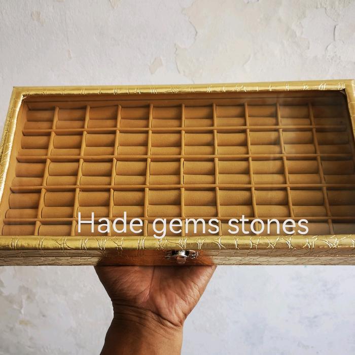 merdeka BOX/KOTAK CINCIN BATU AKIK ISI 50 PCS WARNA GOLD/EMAS SUPER PREMIUM