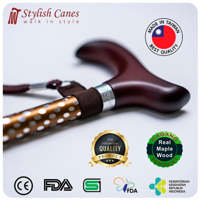 Ready Stylish Canes Dazzling Delights BROWN Tongkat Non-Lipat/ Walking Stick