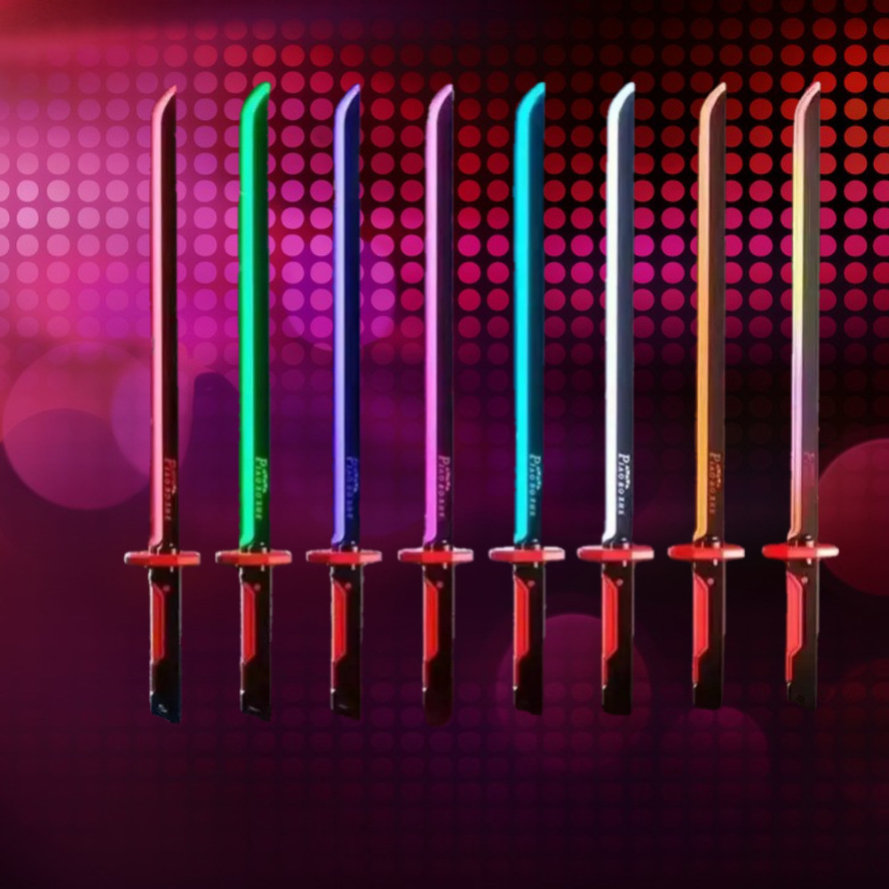 Colorful Streamer Glowing With Spark & Effect Light Kids Adult Cosplay Katana Sword Prop Toys