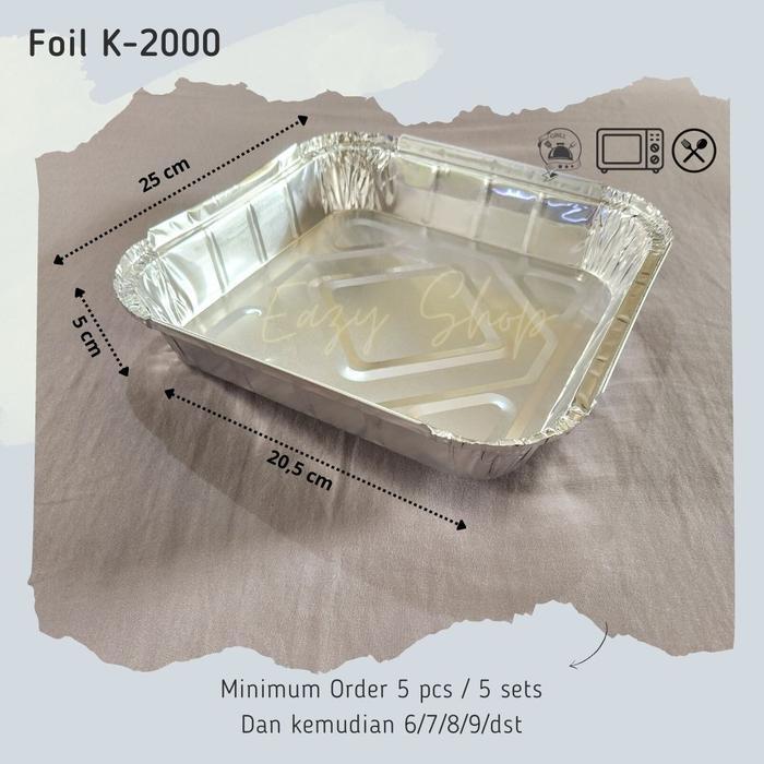 Aluminium Foil Loyang/Tray Kotak 2000 Ml Loyang Panggang Ayam Kodok