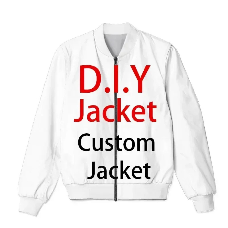 2025 Diy Custom Zip Jacket Men 3D Print Commission Logo Picture Jackets Streetwear Hip Hop Harajuku