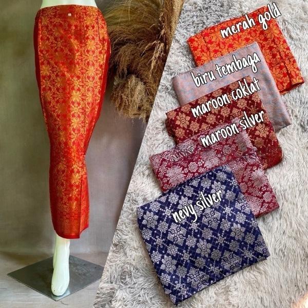 Rok Songket Instan Span / Rok Wanita Motif Songket / Rok Instan
