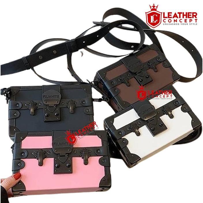 Visval Top - Leather Concept Howard-Black Tas Selempang Pria Kulit Tas Kulit Cowok Tas Pria Tas