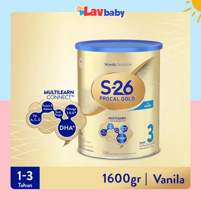 S26 Procal Gold Tahap 3 Susu Formula Kaleng Anak 1600 g 1.6kg