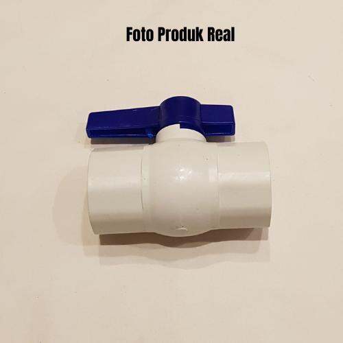 Ball Valve Stop Kran Pvc Sock Drat Dalam Double Sdd 1.5 Inch 173