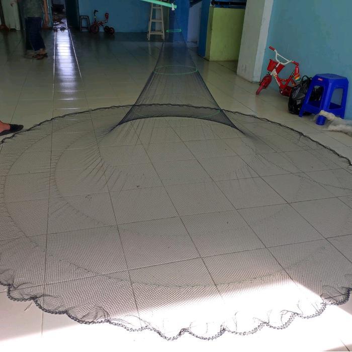 ORIGINAL jala lempar bahan nilon / benang tinggi 3 meter, jala ikan, jala udang, jala sungai dll