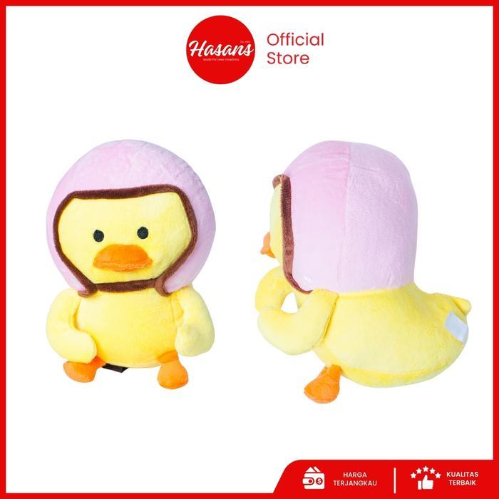 Boneka Bebek Kuning Lucu Pakai Helm Ukuran 25Cm / Boneka Duck Helm 10"