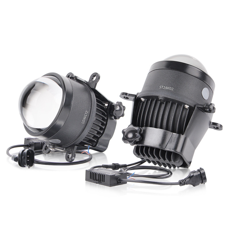 3.0 2.0 Universal bi led lens Fog Lights 3 colors white light Projector lens 12V fog lamp for 2Inch