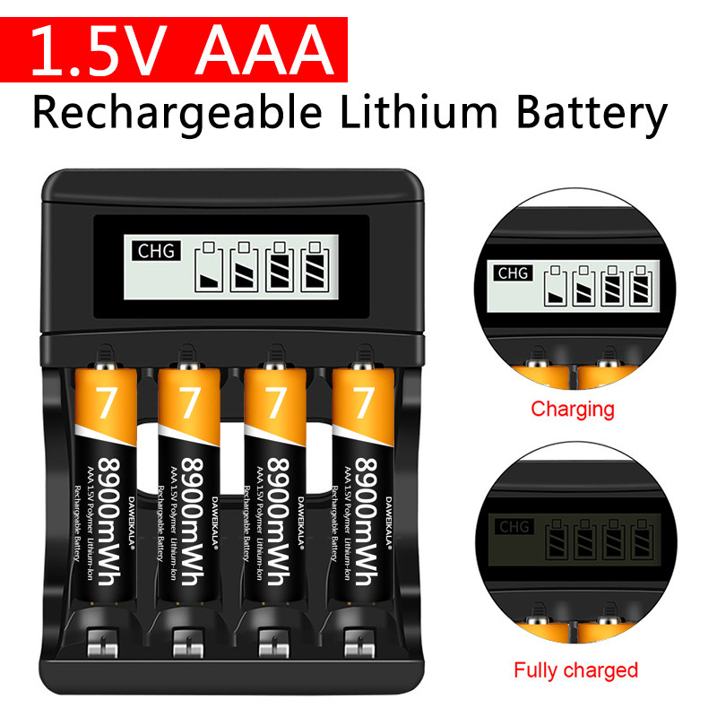AAA Battery 1.5V Rechargeable Battery Lithium-ion Battery 8900mWh AAA  Battery for remote control mo