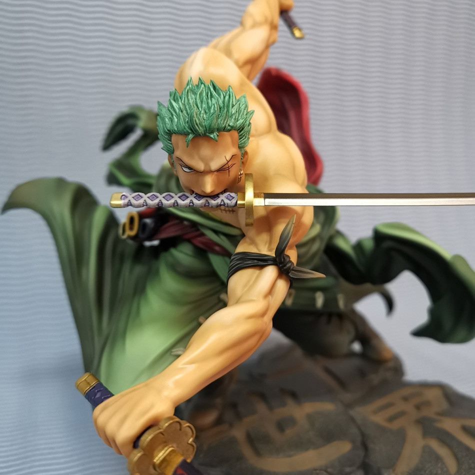 2 Styles 10cm One Piece Anime Figure GK Roronoa Zoro Three-blade Sa-maximum Manga Anime Statue
