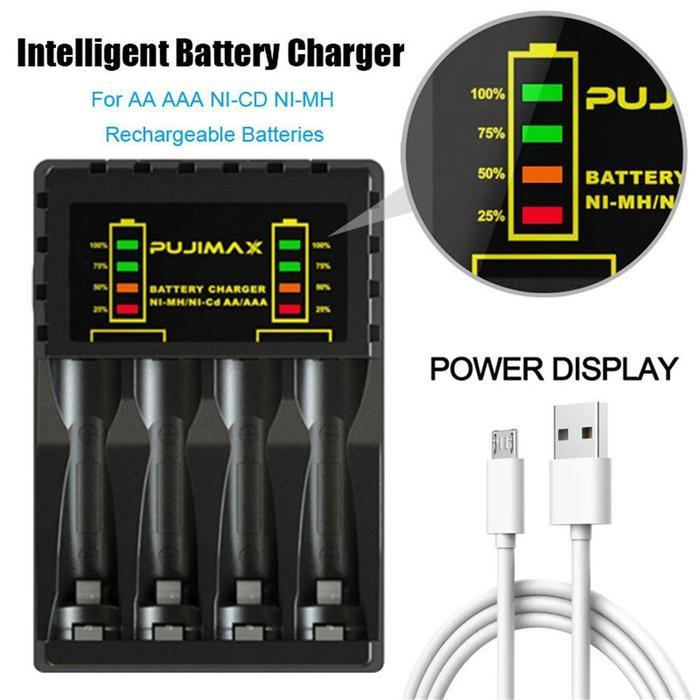 Paket Baterai Bty Aa 3000 Mah Rechargeable 1,2V + Quick Charger N-4008