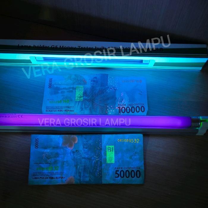 Lampu Deteksi Uang / Money Detector T5 8W Uv Ultra Violet Set / Lampu Tester Uang T5 8W Set Uv Ultra