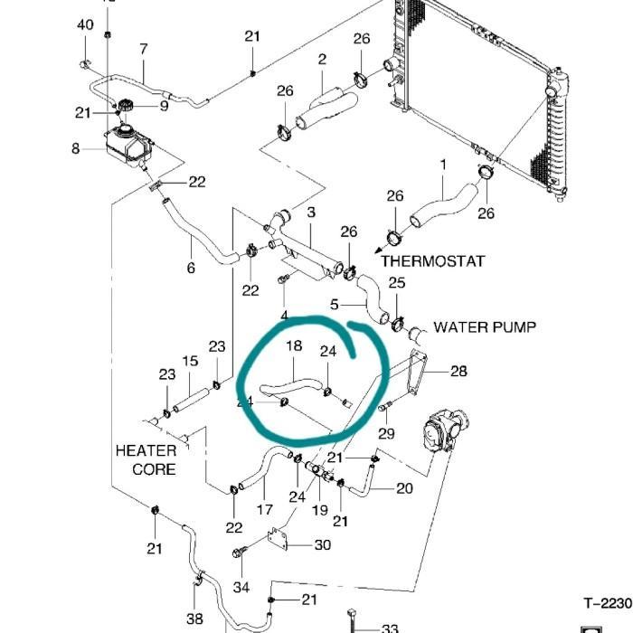 Selang Pipa Distributor Bypass Radiator Aveo Kalos Lova Gm 96536640