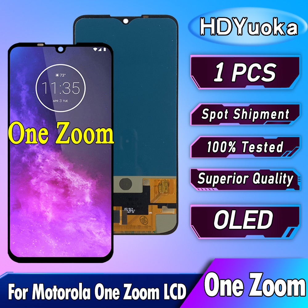 Super Amoled 6.39" For Motorola One Zoom Lcd Display With Touch Screen Digitizer For Moto One Zoom