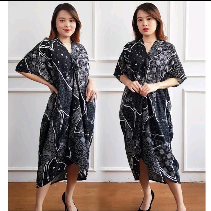 Kaftan Batik Pendek Wanita Dress Pesta Party Kondangan Jumbo Big Size 3838
