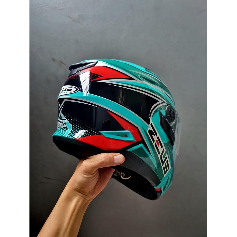 ZEUS 613C PETRONAS GREEN AJ26 GREEN GLOSSY MODULAR DOUBLE VISOR