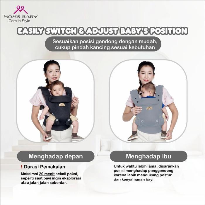 TERLARIS Moms Baby Gendongan SSC M-Shape Alpha MBG2068 Baby Carrier Ergonomis Gendongan Ransel