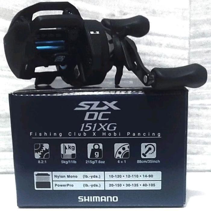 Reel BaitCasting Shimano SLX DC 151 XG 151 HG Casting Rawa, Digital Control, Sungai, kasting, Reel B