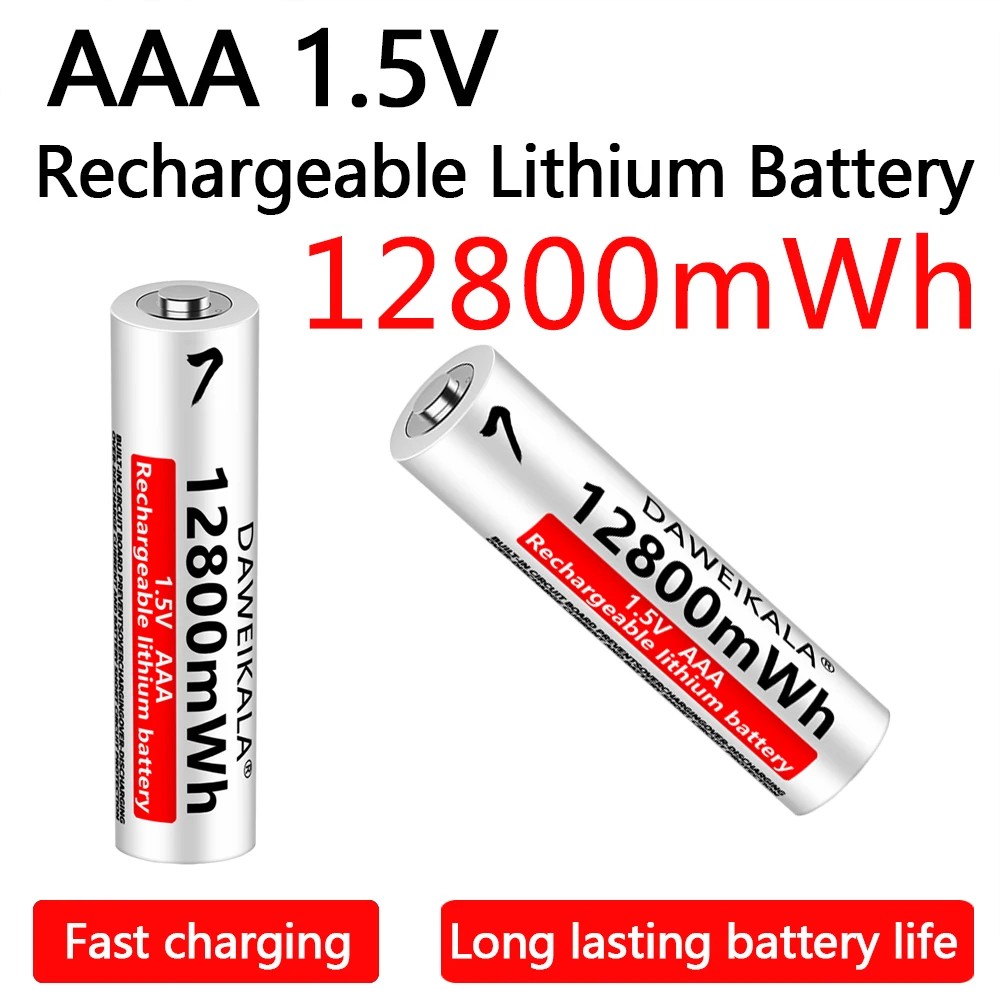 Aaa 12800Mwh 1.5V Li-Ion Rechargeable Battery Aaa Lithium Batteries Wholesale For Mouse Flashlight