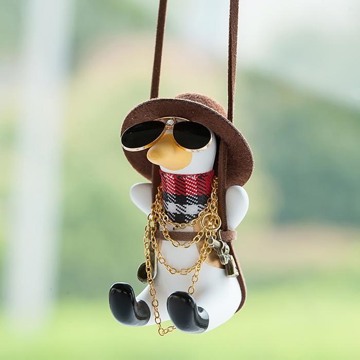 Lucu Anime Pistol Koboi Bebek Kaca Spion Mobil Liontin Dekorasi Super