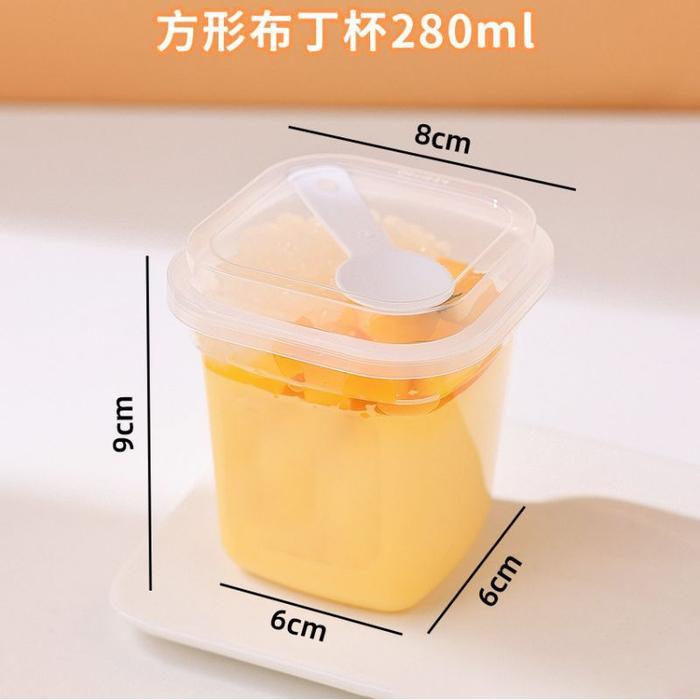 10pcs korean dessert cup sendok puding tahan panas bentuk Bulat dan Kotak