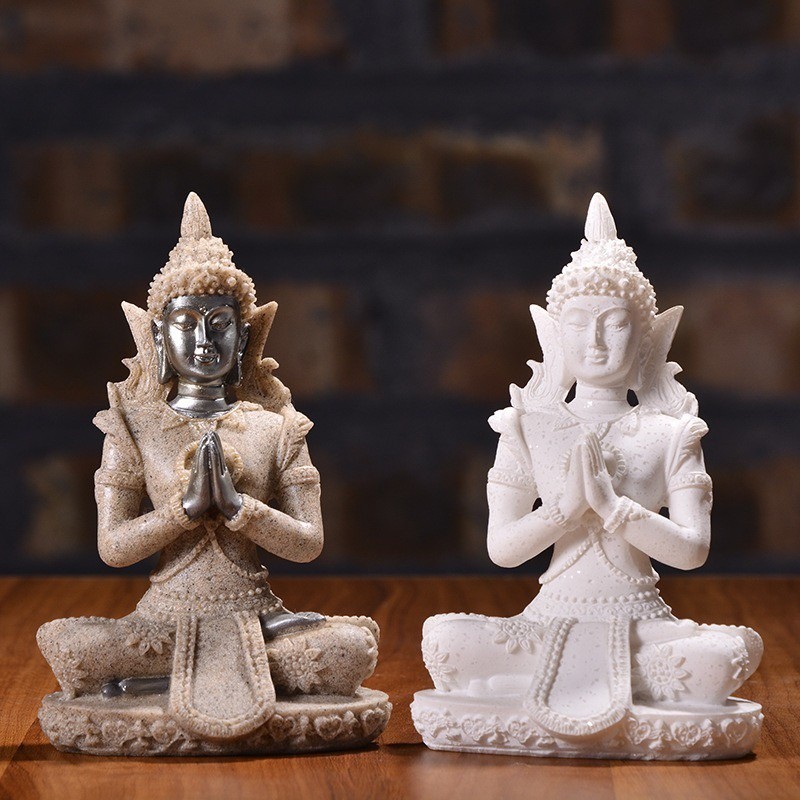 Meditation Sitting Buddha Statue Thailand Buddha Nature Sandstone Fengshui Buddha Figurines For Home