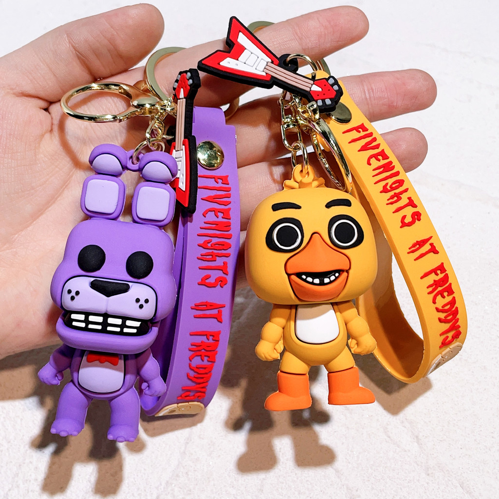 5Pcs Wholesale Cartoon Game Fnaf Freddy'S Fazbear Bear Doll El Toy F Nights Freddy Keychain For Gift