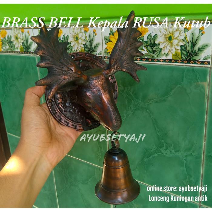 Bel Pintu Kepala Rusa Lonceng Kuningan Antik Bel Rusa Bel Pintu Antik