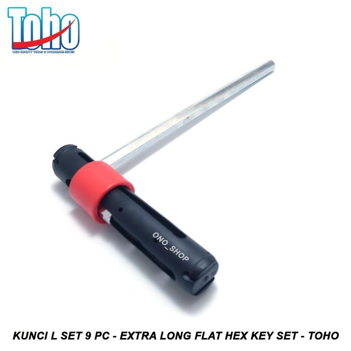 Kunci L Set 9 Pc - Extra Long Flat Hex Key Set - Toho