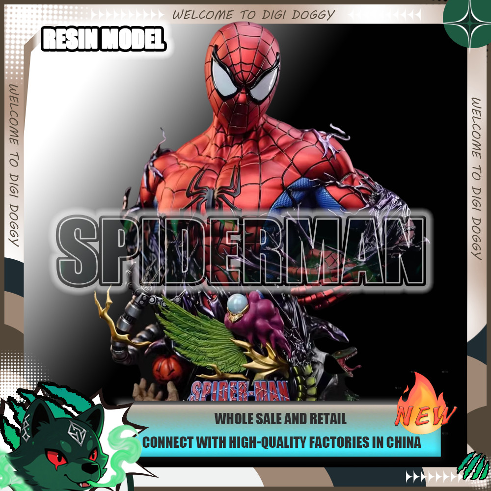 Anime SpiderMan Figure Avengers Marvel Superheroes Surroundings Resin Model Scene Statue Desktop