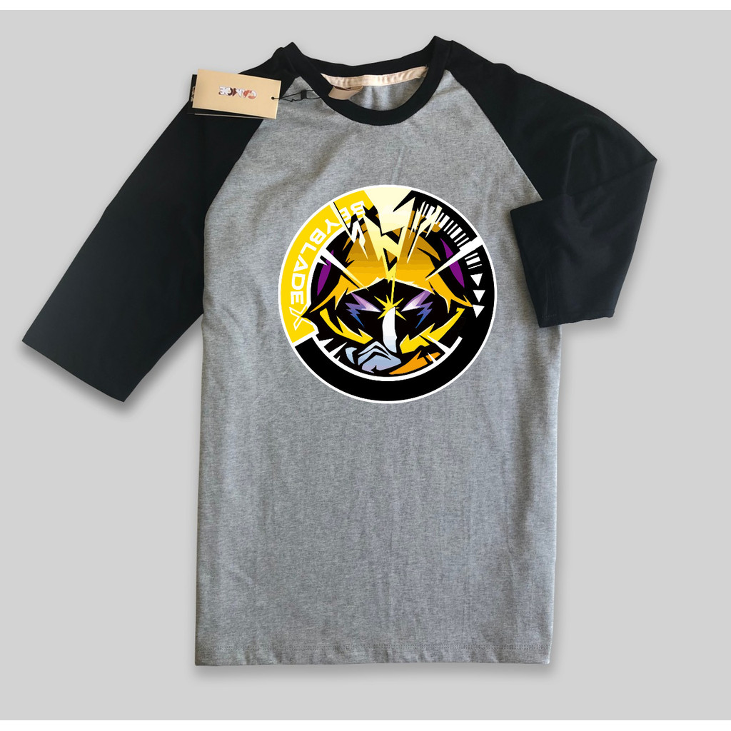 Kaos Raglan Anime Beyblade X Gear Chip logo Wizard Arrow
