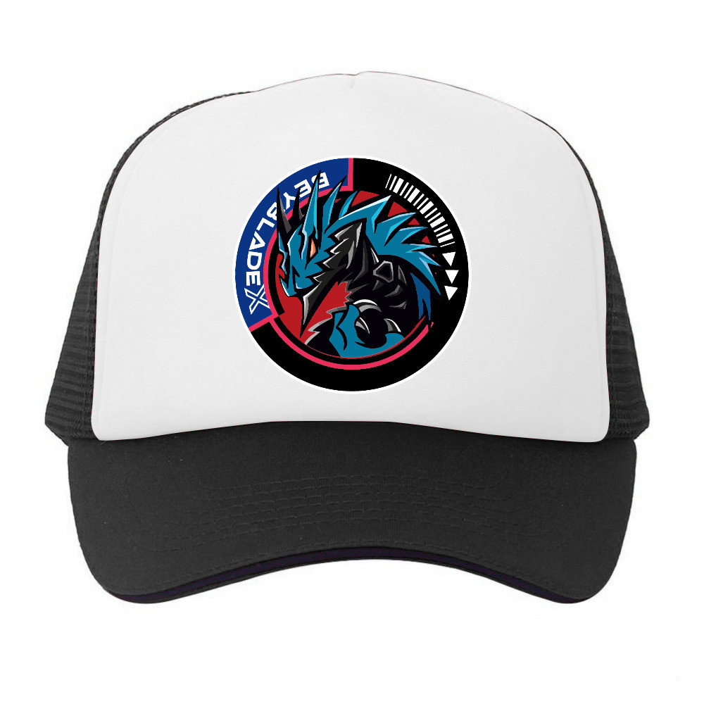 Topi Trucker Anime Beyblade X Gear Chip logo Cobalt drake