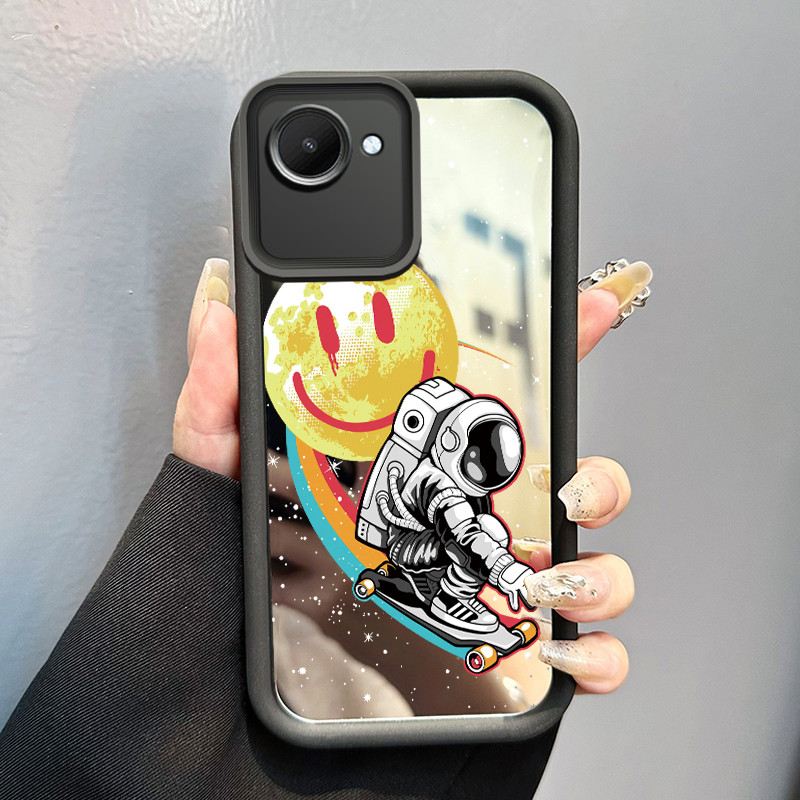 Casing Hp Untuk Realme C30 Realme C30s Realme Narzo 50i Prime Case astronot NASA Kesing cermin Kasin
