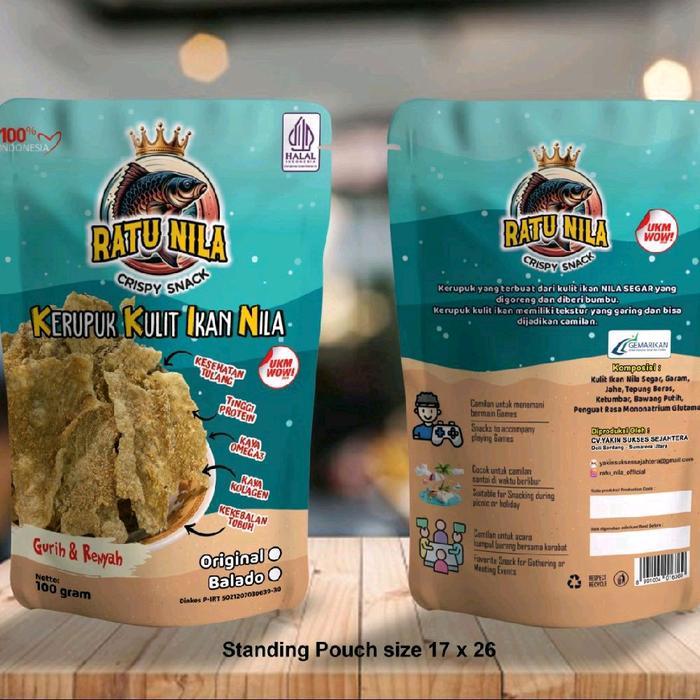 YUMMY KERUPUK KULIT IKAN NILA, RATU NILA Krupuk Snack Cemilan Pedas Crispy Keripik Food