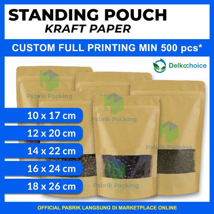 STANDING POUCH KRAFT PAPER WINDOW ALL EKONOMIS TERMURAH SATUAN