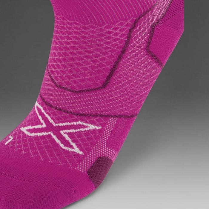 2Xu Vectr Cushion Compression Crew Sock - Kaos Kaki Lari Kompres 2Xu - Hyper Violet/White (Hvt/Wht)