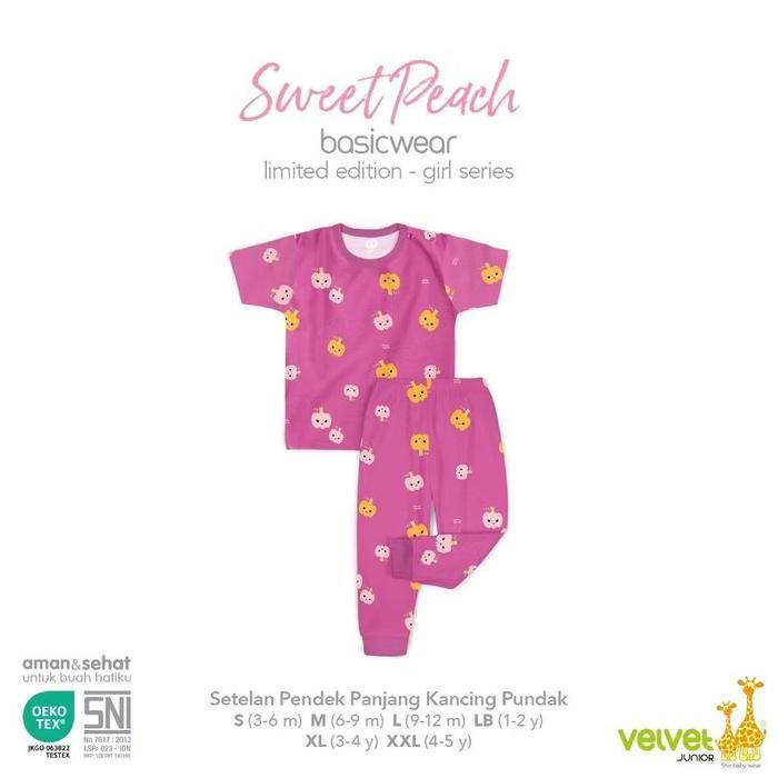 Velvet - Girls Series - Setelan Baju Pendek Celana Panjang Baju Anak Baju Bayi Perempuan Kancing