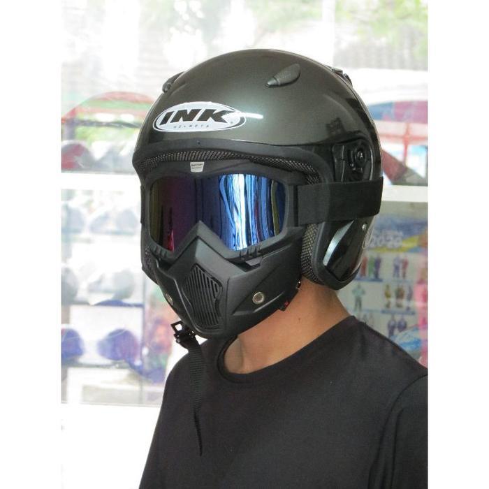 BISA COD HELM INK SNI RETRO SET GOOGLE MASK