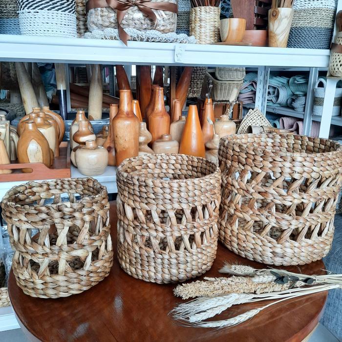 Cover Pot Eceng Gondok / Coverpot Anyaman Enceng Gondok C05