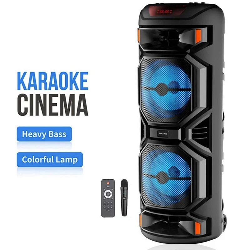 1200W Peak Power Super Large Outdoor Bluetooth Speaker 8 Inch Double Horn Subwoofer Portable