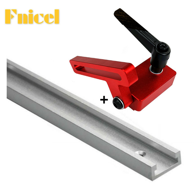1 Set Aluminium Alloy T Track Slot Woodworking Miter Track Jig Fixture T-Slot with Track Stop for Sa