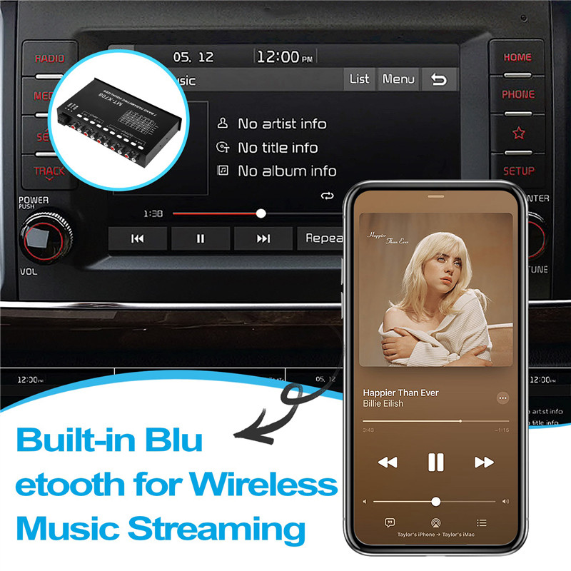 Car Audio Equalizer, Adjustable EQ Car Amplifier Graphic Equalizer With CD/AUX Input Select