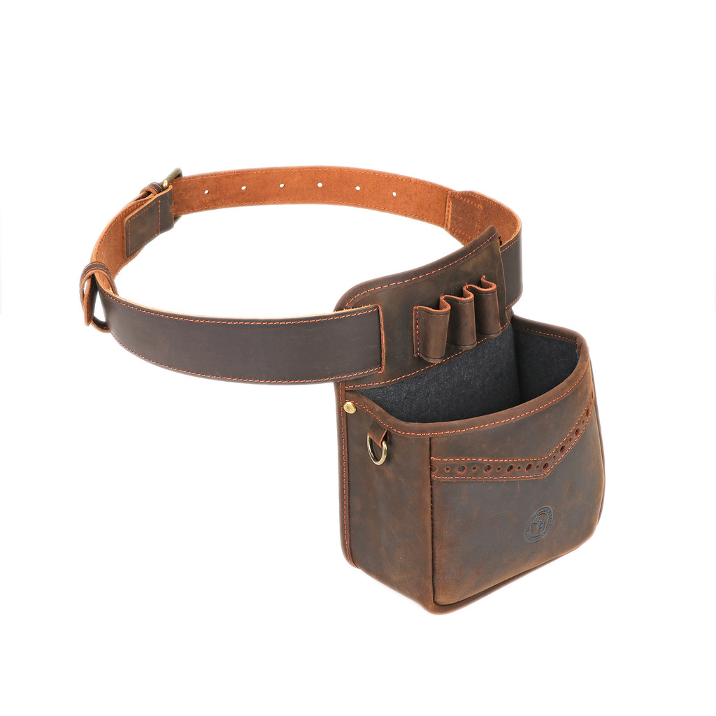 Tourbon Hunting Accessories Leather Tactical Gun Cartridges Waist Bag Game Speed Loader Ammo