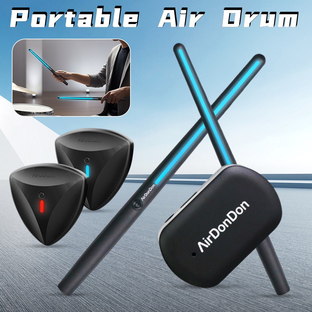 Portable Air Drum Set Air Electronic Drum Sticks Realistic Effect Air Drum Adapter Electronic Drum