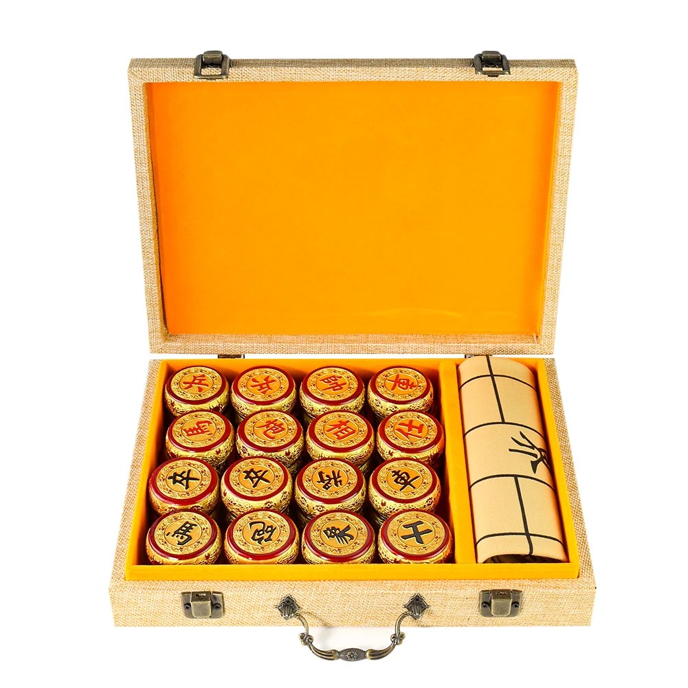 Chinese Chess Set Handcrafted Wooden Xiangqi Elegant Colorful Painted Lifelike Details Professional